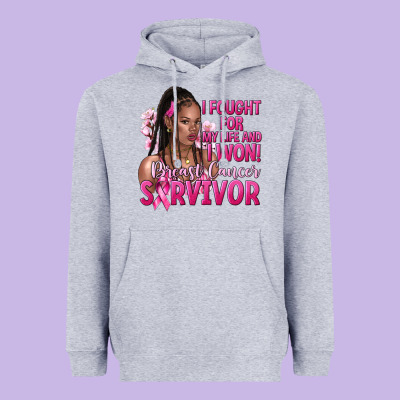 I Fought For My Life And I Won Afro Woman Heavyweight Hoodie Designed By Nancycooperartshop