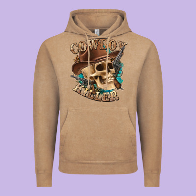 Vintage Hoodie cowboy killer with skull