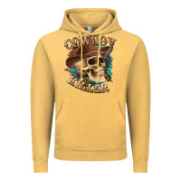 Vintage Mustard cowboy killer with skull Vintage Hoodie - texasbilliewilder