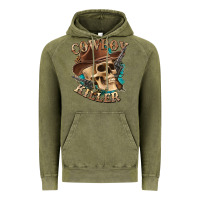Vintage Olive cowboy killer with skull Vintage Hoodie - texasbilliewilder
