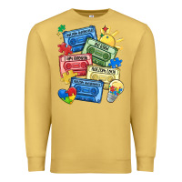 Antique Gold autism cassette tapes Premium Sweatshirt - MaliasSmallBusiness