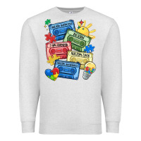 Oatmeal Heather autism cassette tapes Premium Sweatshirt - MaliasSmallBusiness