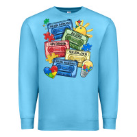 Ocean Blue autism cassette tapes Premium Sweatshirt - MaliasSmallBusiness