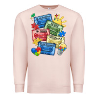 Pale Pink autism cassette tapes Premium Sweatshirt - MaliasSmallBusiness