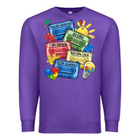 Purple autism cassette tapes Premium Sweatshirt - MaliasSmallBusiness