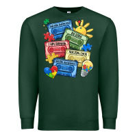 Sports Green autism cassette tapes Premium Sweatshirt - MaliasSmallBusiness