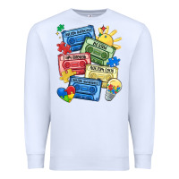 White autism cassette tapes Premium Sweatshirt - MaliasSmallBusiness