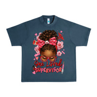 Midnight Navy one loved supervisor afro messy bun Urban Heavy Tee - texasbilliewilder