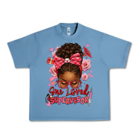 Pebble Blue one loved supervisor afro messy bun Urban Heavy Tee - texasbilliewilder