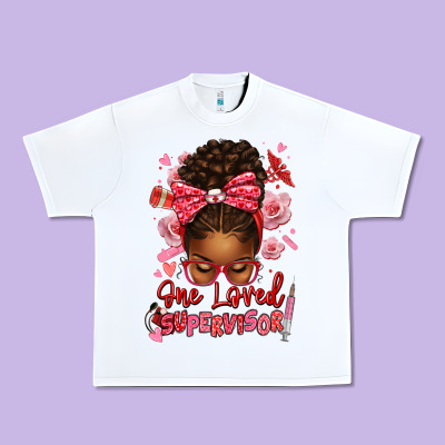 One Loved Supervisor Afro Messy Bun Urban Heavy Tee Designed By Texasbilliewilder
