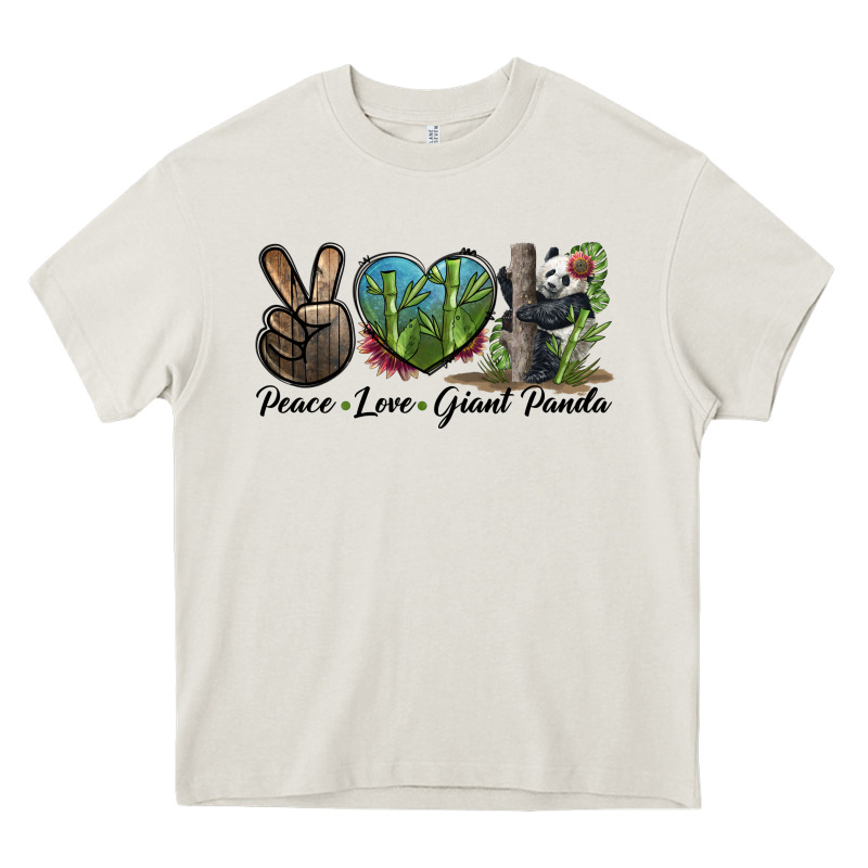 Peace Love Giant Panda Heavy Core Tee by LillyAllenDesigns | Teevron
