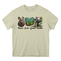 Mossy Peace Love Giant Panda Heavy Core Tee - LillyAllenDesigns
