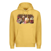 Antique Gold Hair Dresser Coffee Cups Premium Hoodie - MaliasSmallBusiness