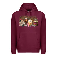 Burgundy Hair Dresser Coffee Cups Premium Hoodie - MaliasSmallBusiness