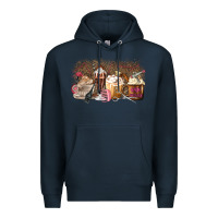Navy Hair Dresser Coffee Cups Premium Hoodie - MaliasSmallBusiness