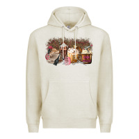 Oatmeal Heather Hair Dresser Coffee Cups Premium Hoodie - MaliasSmallBusiness