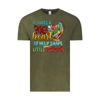 Vintage Olive big heart to help shape little minds tbw Vintage Tee - texasbilliewilder