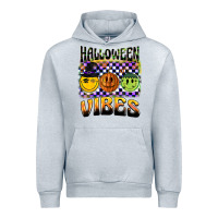 Heather Grey halloween vibes smiley face Urban Hoodie - BarkalooDesign
