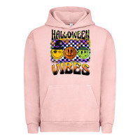 Pigment Salmon halloween vibes smiley face Urban Hoodie - BarkalooDesign