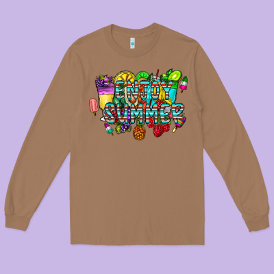 Enjoy Summer Long Sleeve Tee Designed By Cowhidedigitalart