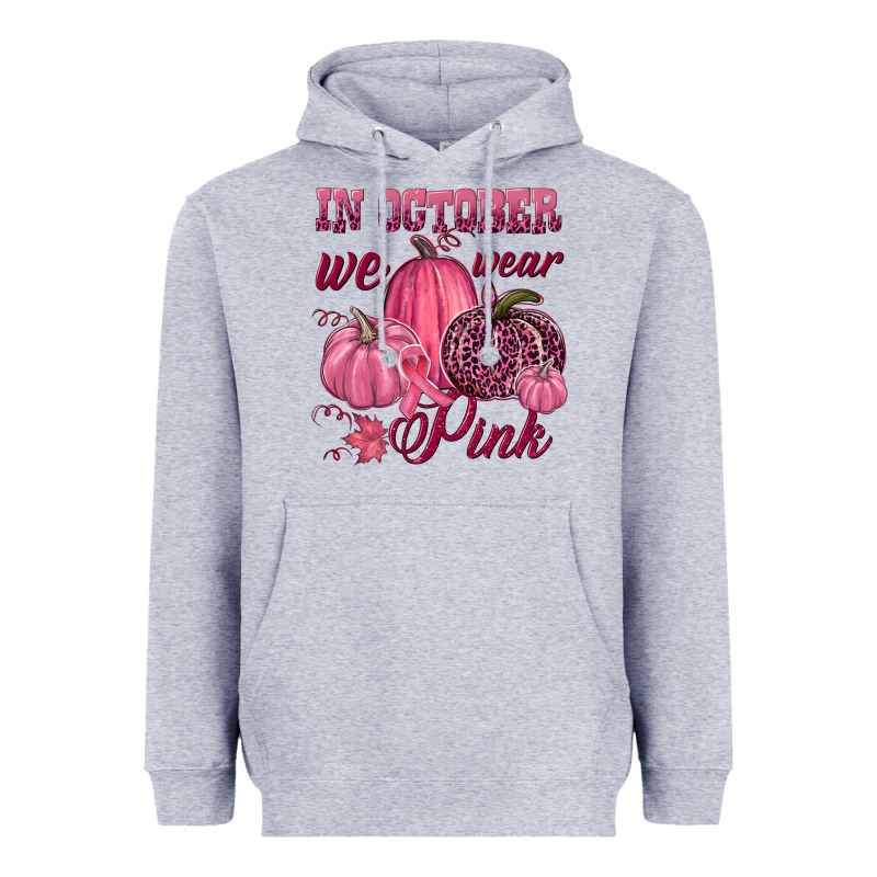 In October We Wear Pink Heavyweight Hoodie by NancyCooperArtShop | Teevron