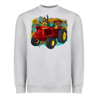 Heather Grey western tractor Heavyweight Sweatshirt - texasbilliewilder