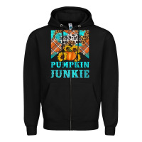 Black pumpkin junkie Zipper Hoodie - Artiststas