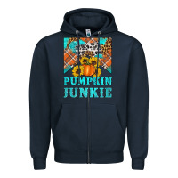 Navy pumpkin junkie Zipper Hoodie - Artiststas