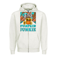Oatmeal Heather pumpkin junkie Zipper Hoodie - Artiststas