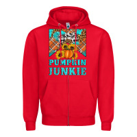 Red pumpkin junkie Zipper Hoodie - Artiststas