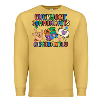 Antique Gold everyone communicates differently Premium Sweatshirt - MaliasSmallBusiness