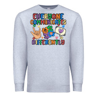 Heather Grey everyone communicates differently Premium Sweatshirt - MaliasSmallBusiness
