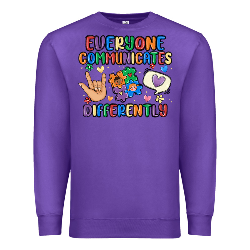 Everyone Communicates Differently Premium Sweatshirt by MaliasSmallBusiness | Teevron