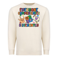Sandshell everyone communicates differently Premium Sweatshirt - MaliasSmallBusiness