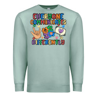 Seafoam everyone communicates differently Premium Sweatshirt - MaliasSmallBusiness