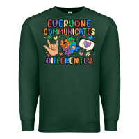 Sports Green everyone communicates differently Premium Sweatshirt - MaliasSmallBusiness
