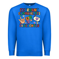 True Royal everyone communicates differently Premium Sweatshirt - MaliasSmallBusiness