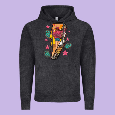 Vintage Hoodie cowgirl with lightning bolt