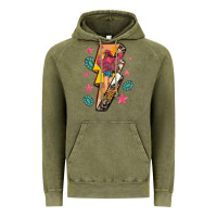 Vintage Olive cowgirl with lightning bolt Vintage Hoodie - texasbilliewilder