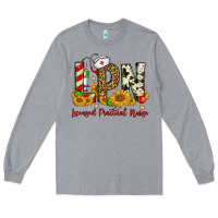 Heather Grey christmas lpn licensed practical nurse Long Sleeve Tee - FaDigitalArtStudio