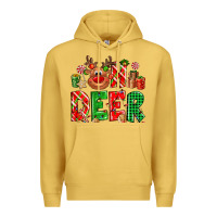 Antique Gold Oh deer Reindeer Premium Hoodie - NancyCooperArtShop