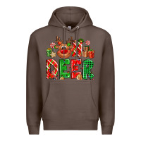 Coffee Oh deer Reindeer Premium Hoodie - NancyCooperArtShop
