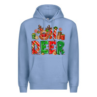 Colony Blue Oh deer Reindeer Premium Hoodie - NancyCooperArtShop