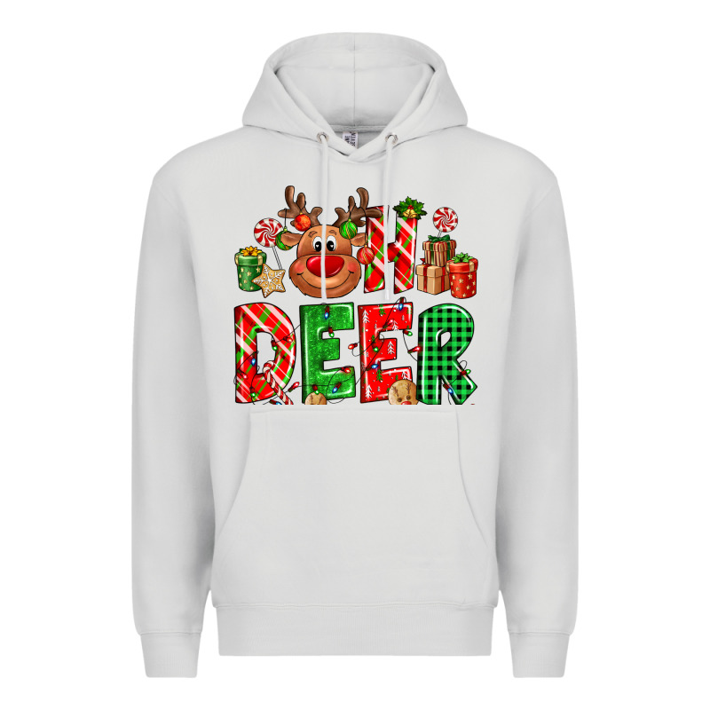 Oh Deer Reindeer Premium Hoodie by NancyCooperArtShop | Teevron