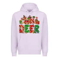 Lilac Oh deer Reindeer Premium Hoodie - NancyCooperArtShop