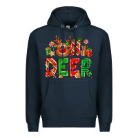 Navy Oh deer Reindeer Premium Hoodie - NancyCooperArtShop