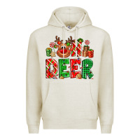Oatmeal Heather Oh deer Reindeer Premium Hoodie - NancyCooperArtShop
