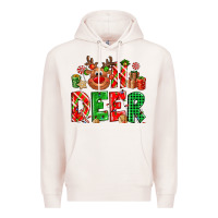 Pale Pink Oh deer Reindeer Premium Hoodie - NancyCooperArtShop