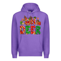Purple Oh deer Reindeer Premium Hoodie - NancyCooperArtShop