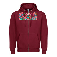 Burgundy teacher floral pencil libbey glass Zipper Hoodie - BundleAndBundleShop